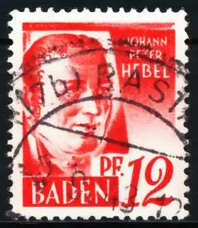 FZ BADEN 2. AUSGABE SPEZIALISIERT Nr 18yII gestempelt 605F0E