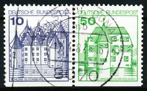 BRD ZUSAMMENDRUCK Nr W70I zentrisch gestempelt WAAGR PAAR 5F35E6