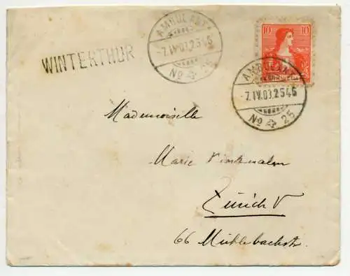 SCHWEIZ 1907 Nr 98 BRIEF EF 6B6AF2