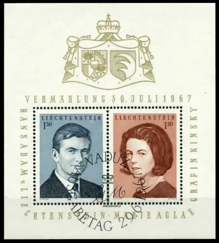 LIECHTENSTEIN BLOCK KLEINBOGEN Block 7 ESST SB42CAA