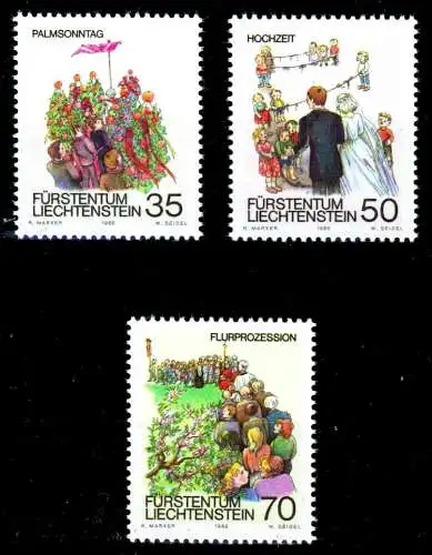 LIECHTENSTEIN 1986 Nr 899-901 postfrisch SB462CA