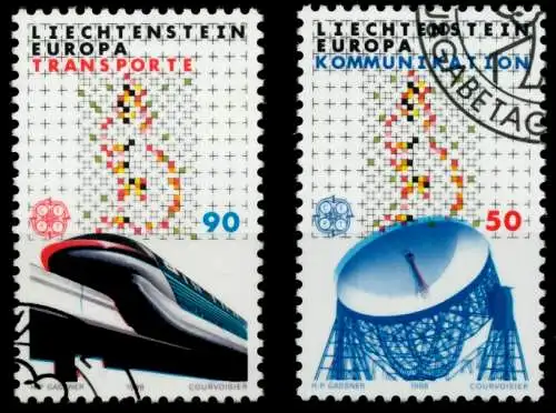 LIECHTENSTEIN 1988 Nr 937-938 gestempelt SB49E76