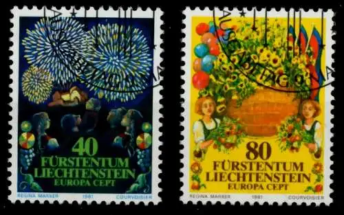 LIECHTENSTEIN 1981 Nr 764-765 gestempelt SB4A31A