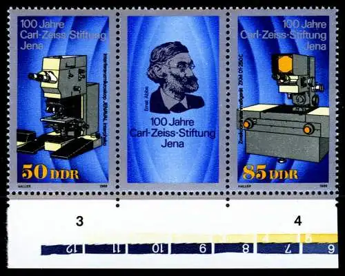 DDR ZUSAMMENDRUCK Nr WZd802 postfrisch 3ER STR URA 22B47A