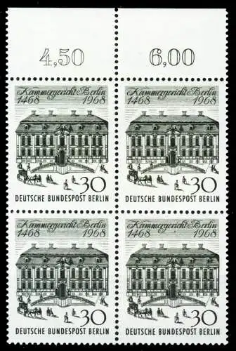 BERLIN 1968 Nr 320 postfrisch VIERERBLOCK ORA 2C2C52