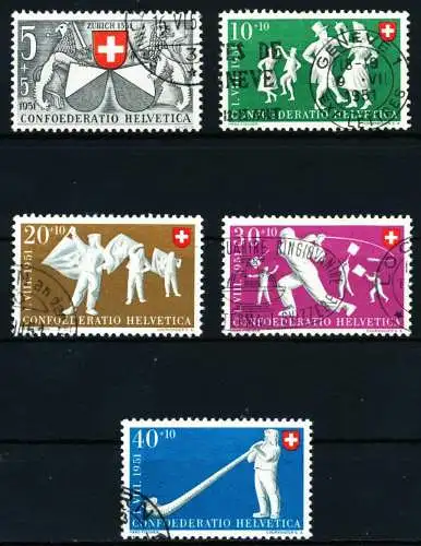 SCHWEIZ PRO PATRIA Nr 555-559 gestempelt 4C9A1E