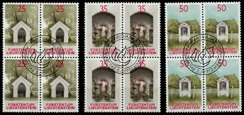 LIECHTENSTEIN 1988 Nr 951-953 zentrisch gestempelt VIERERBLO 6E64FA