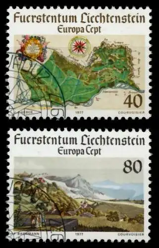 LIECHTENSTEIN 1977 Nr 667-668 gestempelt SB4E12A