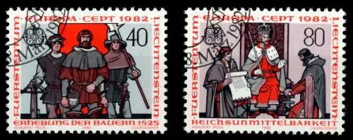 LIECHTENSTEIN 1982 Nr 791-792 gestempelt SB4A3D6