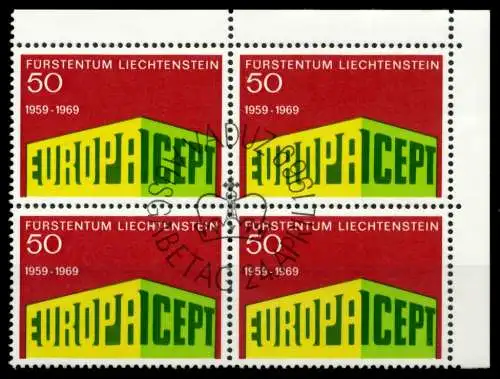 LIECHTENSTEIN 1969 Nr 507 zentrisch gestempelt VIERERBLOCK E 6E9492