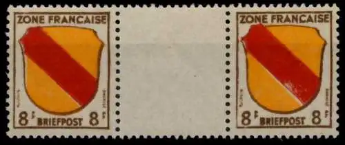 FRANZ. ZONE ALLG. AUSG. Nr 4ZW postfrisch ZW-STEG PAAR 732DAE