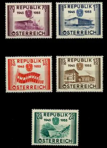 ÖSTERREICH 1955 Nr 1012-1016 postfrisch 72EE72