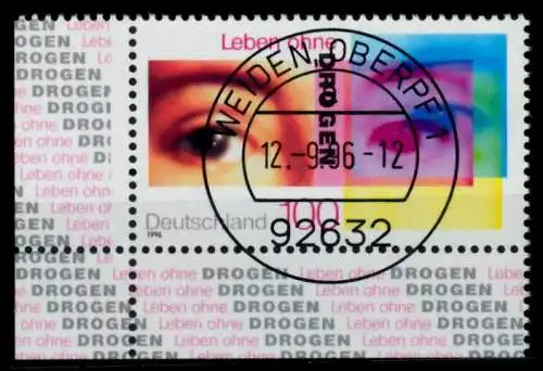 BRD 1996 Nr 1882 zentrisch gestempelt ECKE-ULI 72D0E2