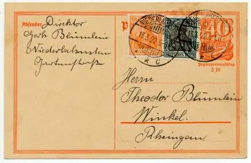 DEUTSCHES REICH Nr P141 GEBRAUCHT POSTKARTE ZU 72900E