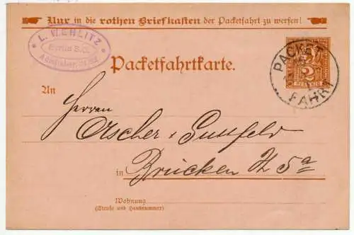 PRIVATPOST PACKETFAHRTKARTE BERLIN 72901E