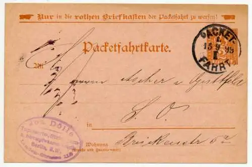 PRIVATPOST PACKETFAHRTKARTE BERLIN 729012