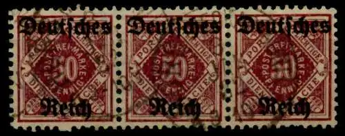 DEUTSCHES-REICH DIENST Nr 56 zentrisch gestempelt 3ER STR gep 70855A