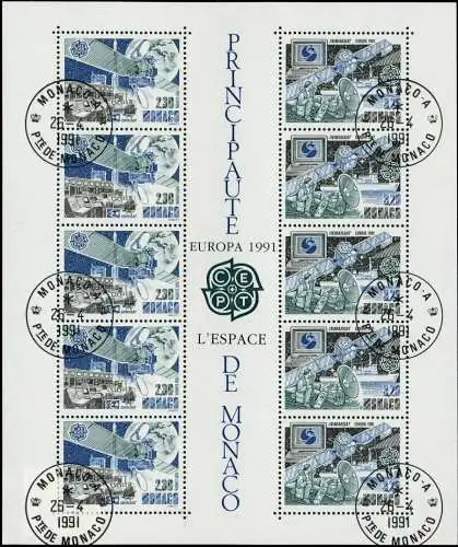 MONACO Block 50 zentrisch gestempelt S0027D6