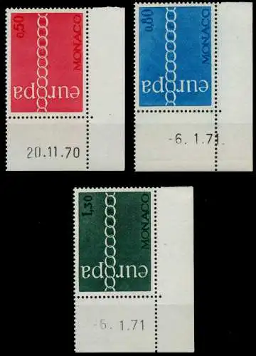 MONACO 1971 Nr 1014-1016 postfrisch ECKE-URE 760D32