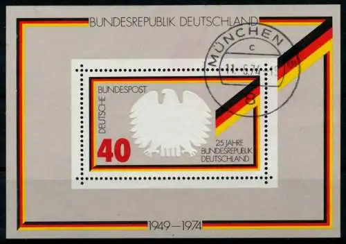 BRD BLOCK KLEINBOGEN Block 10 gestempelt 75D2CA