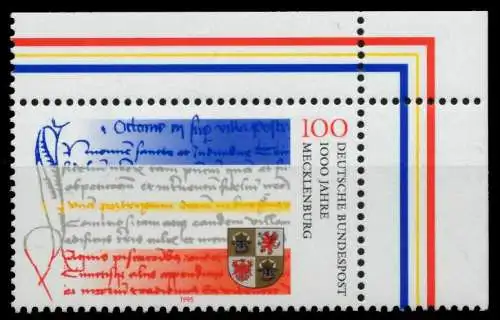 BRD 1995 Nr 1782 postfrisch ECKE-ORE 765376