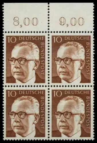 BRD DS HEINEM Nr 636 postfrisch VIERERBLOCK ORA 747F16