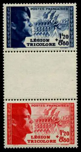 FRANKREICH 1942 Nr 576-3S-577-3S postfrisch 3ER STR 742F4A