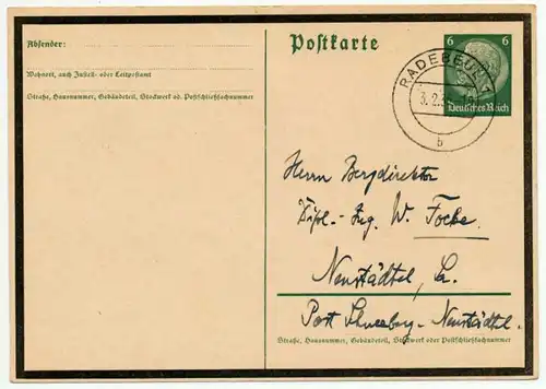 DEUTSCHES REICH Nr P226 GEBRAUCHT POSTKARTE 73E946