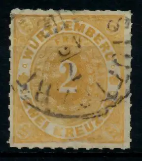 WÜRTTEMBERG AUSGABE VON 1869 74 Nr 37 gestempelt 73A47A