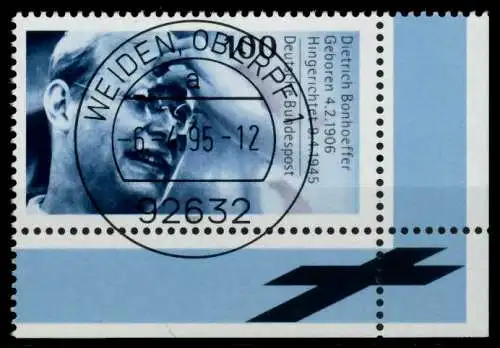 BRD 1995 Nr 1788 zentrisch gestempelt ECKE-URE 765782