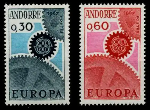 ANDORRA (FRANZ. POST) 1967 Nr 199-200 postfrisch 79D652