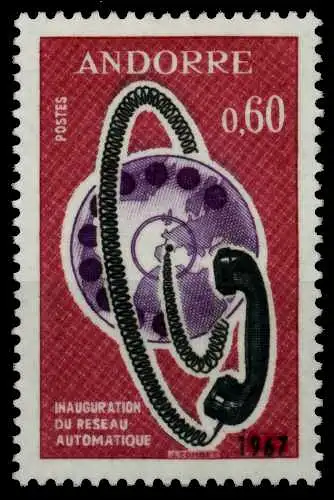 ANDORRA (FRANZ. POST) 1967 Nr 202 postfrisch S00925A