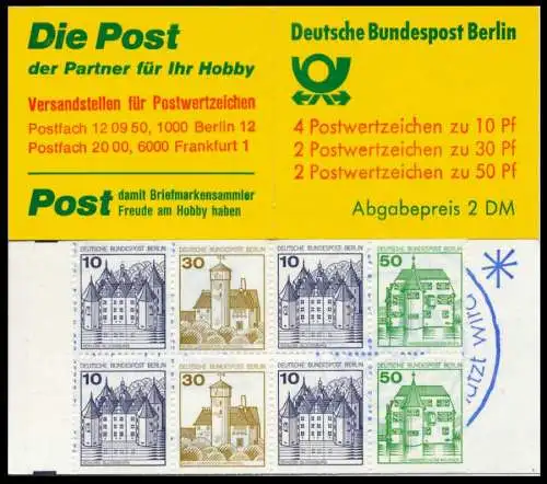 BERLIN MARKENHEFTCHEN Nr MH 11boZ postfrisch S516916