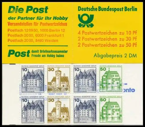 BERLIN MARKENHEFTCHEN Nr MH 11hoZ postfrisch S51697A