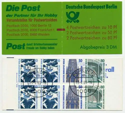 BERLIN MARKENHEFTCHEN Nr MH 14mZ zentrisch gestempelt 77C296