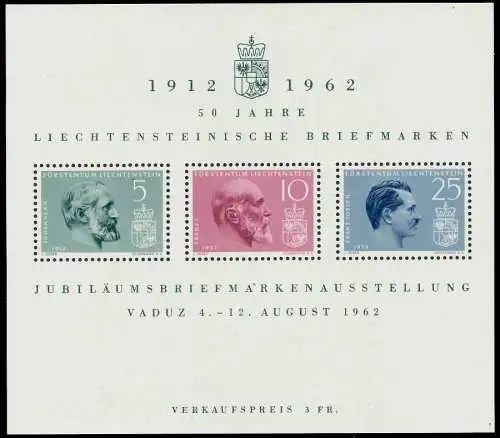 LIECHTENSTEIN BLOCK KLEINBOGEN Block 6-1 postfrisch S545126