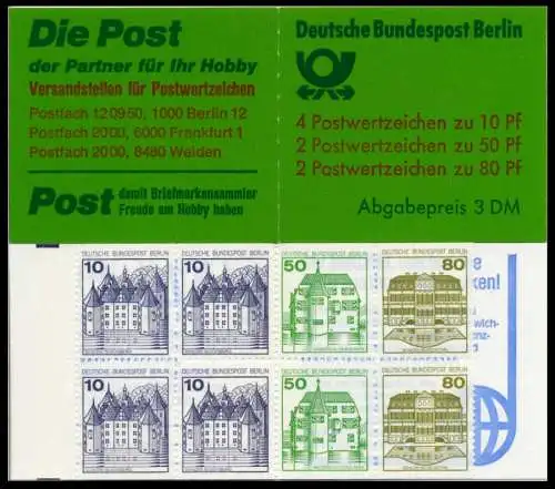 BERLIN MARKENHEFTCHEN Nr MH 13aoZ postfrisch S0025FE