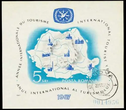 RUMÄNIEN Block 63 zentrisch gestempelt 76D81E