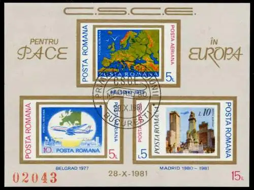 RUMÄNIEN Block 183 zentrisch gestempelt S005102