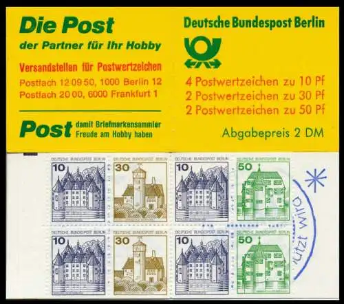BERLIN MARKENHEFTCHEN Nr MH 11aoZ postfrisch S51690A