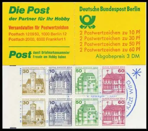 BERLIN MARKENHEFTCHEN Nr MH 12caoZ postfrisch S511A52