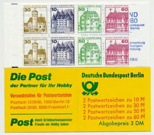 BERLIN MARKENHEFTCHEN Nr MH 12aoZ postfrisch S0025AE