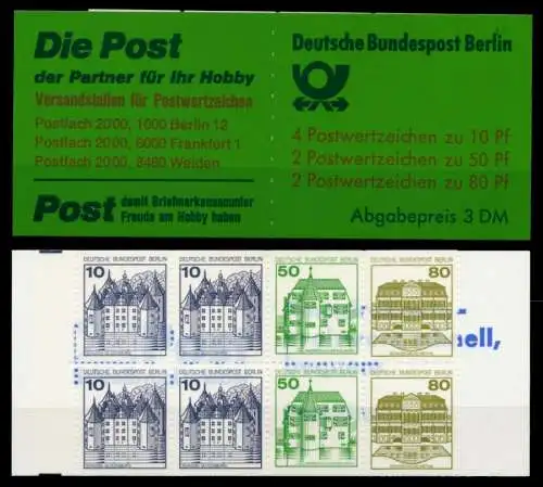 BERLIN MARKENHEFTCHEN Nr MH 13coZ postfrisch S511B06