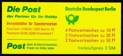 BERLIN MARKENHEFTCHEN Nr MH 10a IoZ postfrisch 1F9566