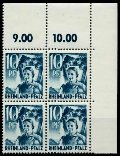 F-ZONE PFALZ Nr 3yvI+3yvII postfrisch VIERERBLOCK ECKE- 7A2C6E
