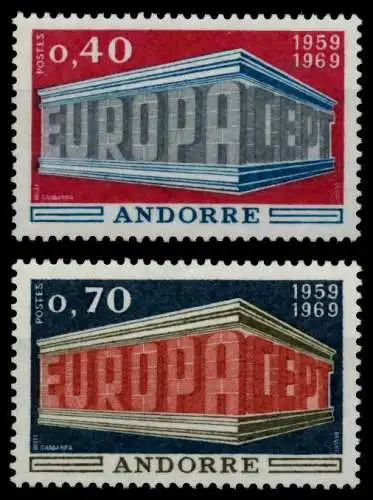 ANDORRA (FRANZ. POST) 1969 Nr 214-215 postfrisch 79D50E