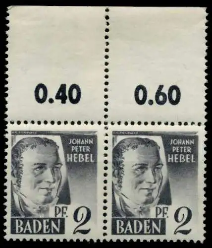 FZ BADEN 1. AUSGABE SPEZIALISIERT Nr 1yvI+1yvII 7B7A12