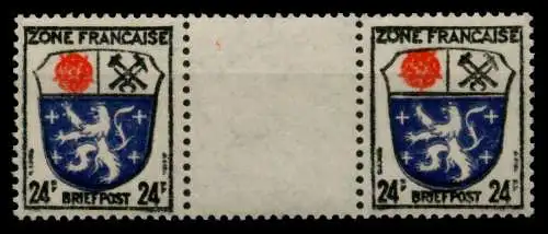 FRANZ. ZONE ALLG. AUSG. Nr 9ayZW postfrisch ZW-STEG PAA 7C2132