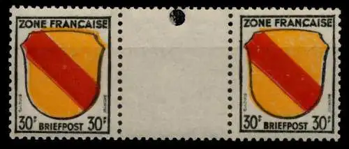 FRANZ. ZONE ALLG. AUSG. Nr 10ayZW postfrisch ZW-STEG PA 7C2156