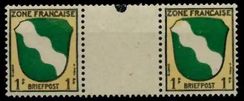 FRANZ. ZONE ALLG. AUSG. Nr 1ZaxZW postfrisch ZW-STEG PA 7BD22E